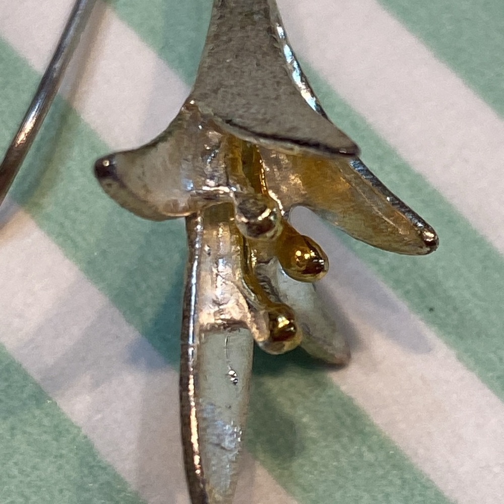 Sterling Silver Lily Earrings - Picture 11 of 11